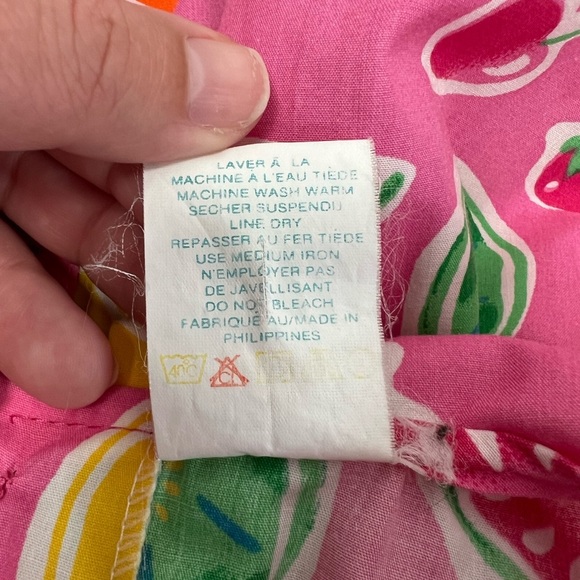 Vintage Fruit Pattern Smock Collar Dress Summer Girls 3X - Picture 7 of 8